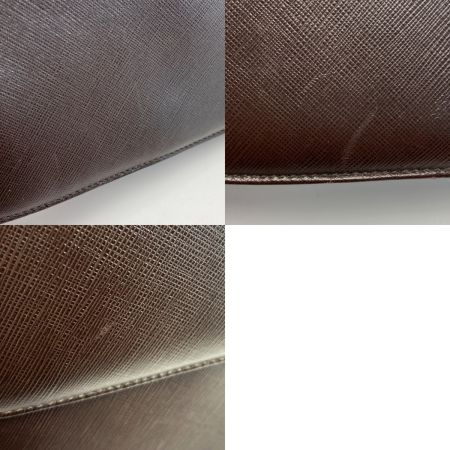  Yves Saint Laurent イブサンローラン YSLロゴ 型押し ショルダーバッグ ブラウン レザー ヴィンテージ