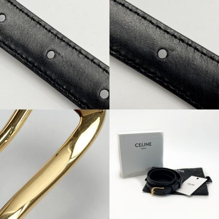  CELINE セリーヌ クロコダイル型押し ベルト BC-01 18MM ブラック レザー 箱・布袋有
