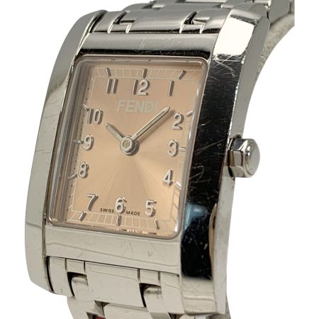  FENDI フェンディ スクエアフェイス ステンレススチール 060-7000L-451 ピンク系 腕時計 クォーツ レディース