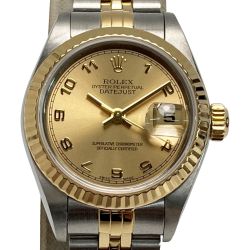 ☆☆ ROLEX ロレックス デイトジャスト P番 SS/YG 69173 シャンパン 自動巻き レディース 腕時計 Bランク