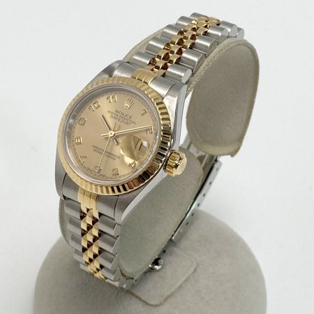  ROLEX ロレックス デイトジャスト P番 SS/YG 69173 シャンパン 自動巻き レディース 腕時計