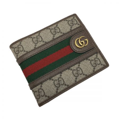  GUCCI グッチ GGスプリーム オフィディア 597609 GGコイン ウォレット 2つ折り財布 シェリーライン