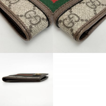  GUCCI グッチ GGスプリーム オフィディア 597609 GGコイン ウォレット 2つ折り財布 シェリーライン
