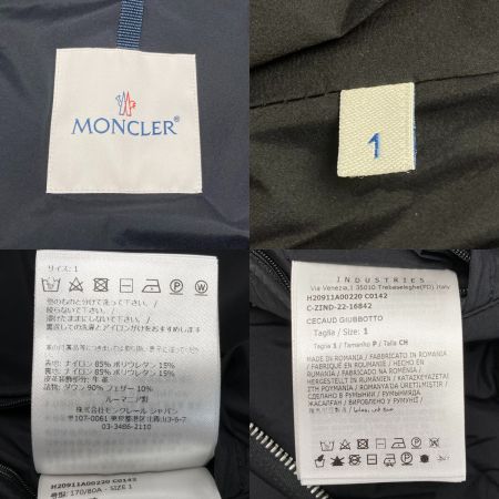  MONCLER モンクレール ダウンジャケット H20911A00220 C0142 ブラック サイズ 1 メンズ