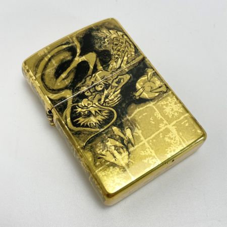  ZIPPO ジッポー ライター 200年製 純金箔張り 墨絵龍 ドラゴン 箱有