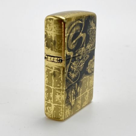  ZIPPO ジッポー ライター 200年製 純金箔張り 墨絵龍 ドラゴン 箱有