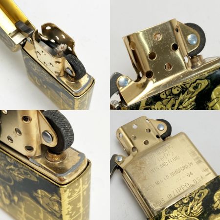  ZIPPO ジッポー ライター 200年製 純金箔張り 墨絵龍 ドラゴン 箱有