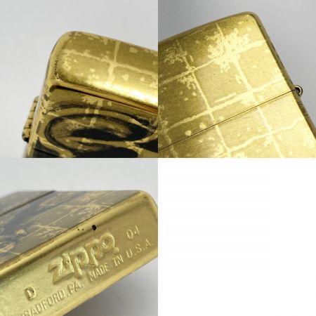  ZIPPO ジッポー ライター 200年製 純金箔張り 墨絵龍 ドラゴン 箱有