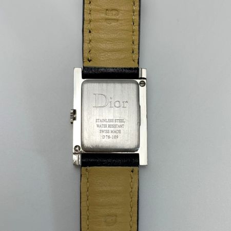  Christian Dior クリスチャンディオール クォーツ ステンレススチール レザー D78-109 ブラック レディース 腕時計