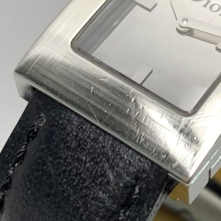  Christian Dior クリスチャンディオール クォーツ ステンレススチール レザー D78-109 ブラック レディース 腕時計