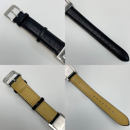  Christian Dior クリスチャンディオール クォーツ ステンレススチール レザー D78-109 ブラック レディース 腕時計