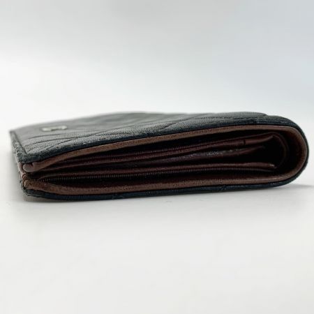  CHANEL シャネル マトラッセ タイムレスクラシック SV金具 A31509 ブラック 2つ折り長財布