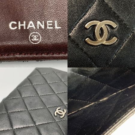  CHANEL シャネル マトラッセ タイムレスクラシック SV金具 A31509 ブラック 2つ折り長財布