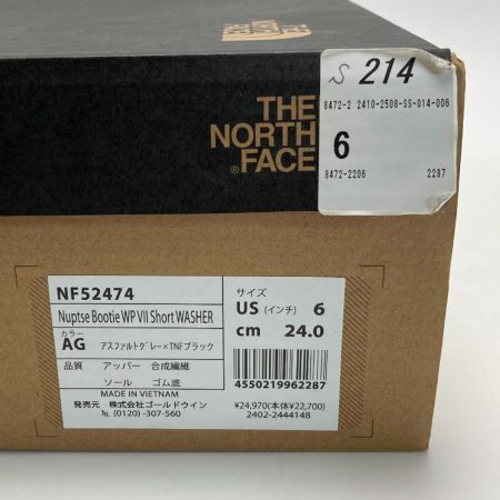  THE NORTH FACE ザノースフェイス ヌプシ ブーティ ウォータープルーフ ニット ショート NF52274 グレー SIZE 24cm 箱付き