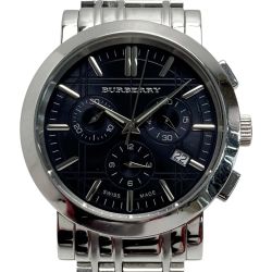 ☆☆ BURBERRY バーバリー ヘリテージ クロノグラフ デイト BU1360 ブラック クォーツ メンズ 腕時計 Bランク