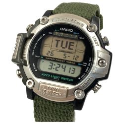 〇〇 CASIO カシオ 1406 PRT-30 PROTREK プロトレック 腕時計 PRT-30 シルバー x グリーン Cランク