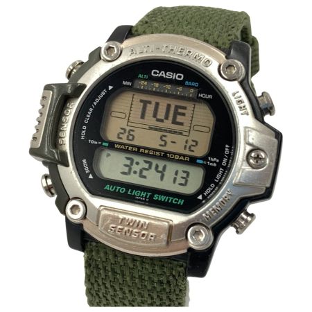  CASIO カシオ 1406 PRT-30 PROTREK プロトレック 腕時計 PRT-30 シルバー x グリーン