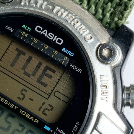  CASIO カシオ 1406 PRT-30 PROTREK プロトレック 腕時計 PRT-30 シルバー x グリーン