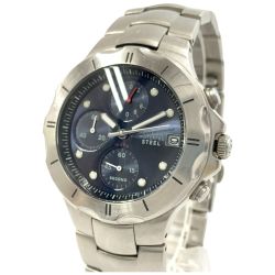 〇〇 GUESS ゲス クロノグラフ クオーツ メンズ 腕時計 l10121G3 シルバー x ブルー Bランク