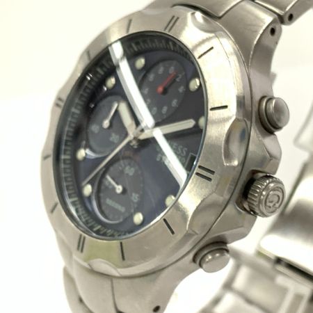  GUESS ゲス クロノグラフ クオーツ メンズ 腕時計 l10121G3 シルバー x ブルー