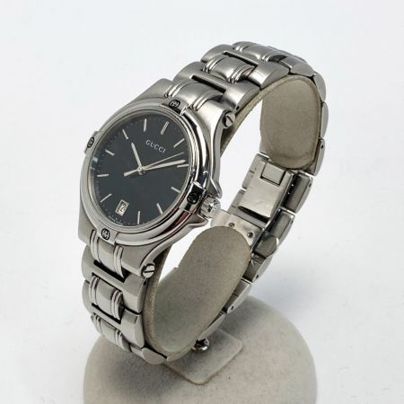  GUCCI グッチ デイト ステンレススチール 9040M ブラック クォーツ メンズ 腕時計