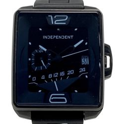 ☆☆ INDEPENDENT インディペンデント スウィング デイト G303 ブラック クォーツ メンズ 腕時計 Bランク
