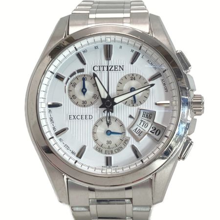  CITIZEN シチズン エクシード エコドライブ デイト H610-T017100 ホワイト 電波ソーラー メンズ 腕時計 EXCEED
