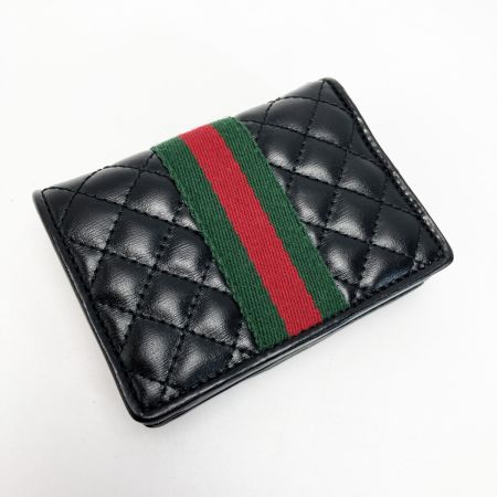  GUCCI グッチ GGマーモント キルティング 2つ折り財布 536453 ブラック シェリーライン コンパクトウォレット 箱・布袋有