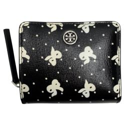 ☆☆ TORY BURCH トリーバーチ  ロビンソン プリント バイフォールドウォレット 166031 ブラック 2つ折り財布 Bランク