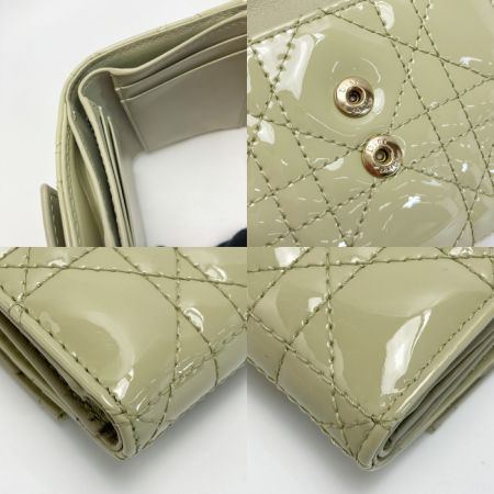  Christian Dior クリスチャンディオール カナージュ ロータスウォレット 41-MA-0262 カーキ 3つ折り財布 箱・布袋有