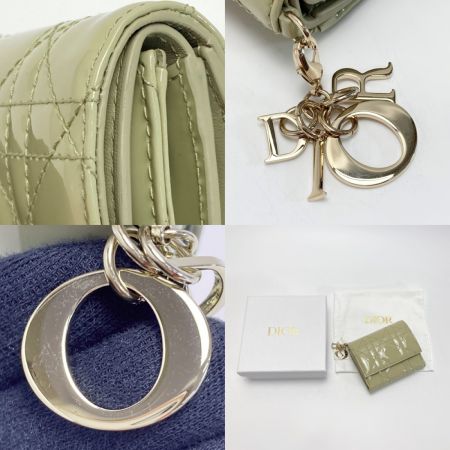  Christian Dior クリスチャンディオール カナージュ ロータスウォレット 41-MA-0262 カーキ 3つ折り財布 箱・布袋有