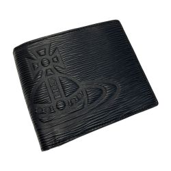 ☆☆ Vivienne Westwood ヴィヴィアン・ウエストウッド フロウ 2つ折り財布 VWK842 ブラック レザー FLOW Aランク