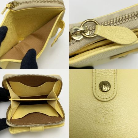  IL BISONTE イルビゾンテ ラウンドファスナー レザー 54222-3-05140 イエロー 2つ折り財布