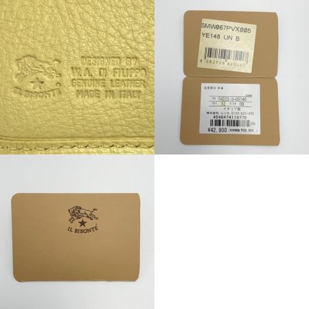  IL BISONTE イルビゾンテ ラウンドファスナー レザー 54222-3-05140 イエロー 2つ折り財布