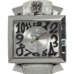 ☆☆ GAGA MILANO ガガミラノ ナポレオーネ 6080 シルバー文字盤 自動巻き メンズ 腕時計 NAPOLEONE Cランク