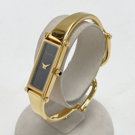  GUCCI グッチ バングルウォッチ 1500L ブラック文字盤 クォーツ レディース 腕時計