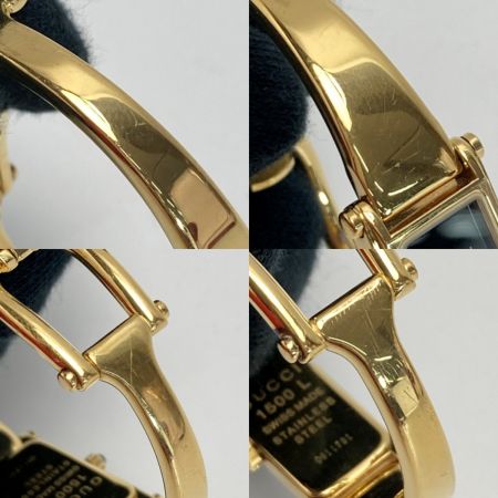  GUCCI グッチ バングルウォッチ 1500L ブラック文字盤 クォーツ レディース 腕時計
