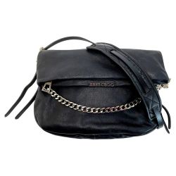 ☆☆ JIMMY CHOO ジミーチュウ バイカーチェーントランプ ブラック ショルダー レディース シルバー金具 Cランク