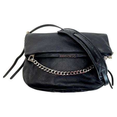  JIMMY CHOO ジミーチュウ バイカーチェーントランプ ブラック ショルダー レディース シルバー金具