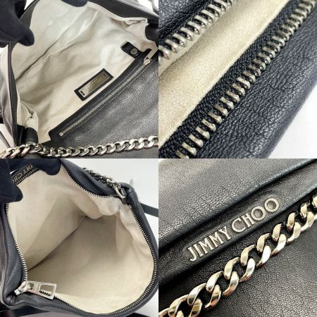  JIMMY CHOO ジミーチュウ バイカーチェーントランプ ブラック ショルダー レディース シルバー金具