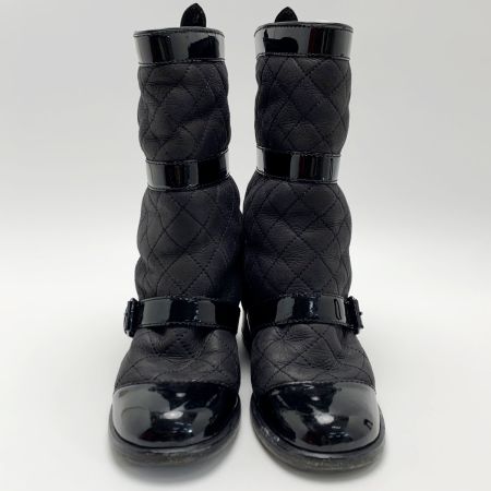  CHANEL シャネル ブーツ レザー ブラック レディース SIZE 22.5cm相当