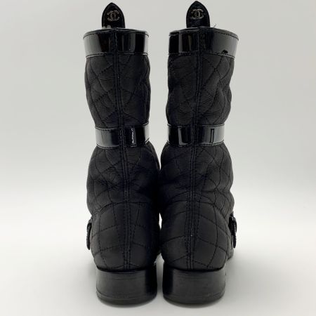  CHANEL シャネル ブーツ レザー ブラック レディース SIZE 22.5cm相当