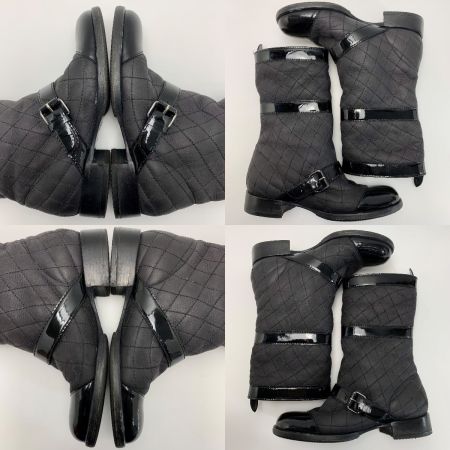  CHANEL シャネル ブーツ レザー ブラック レディース SIZE 22.5cm相当