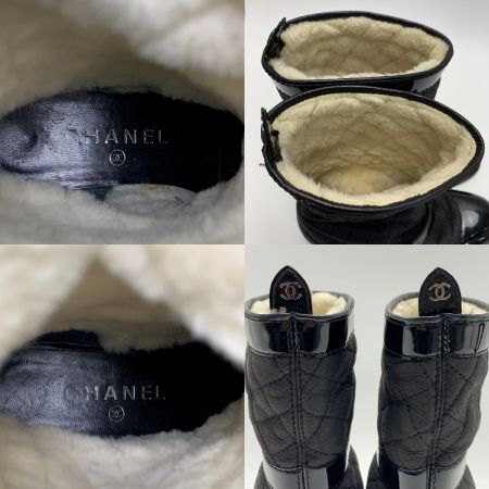  CHANEL シャネル ブーツ レザー ブラック レディース SIZE 22.5cm相当