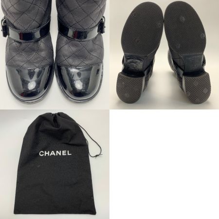  CHANEL シャネル ブーツ レザー ブラック レディース SIZE 22.5cm相当
