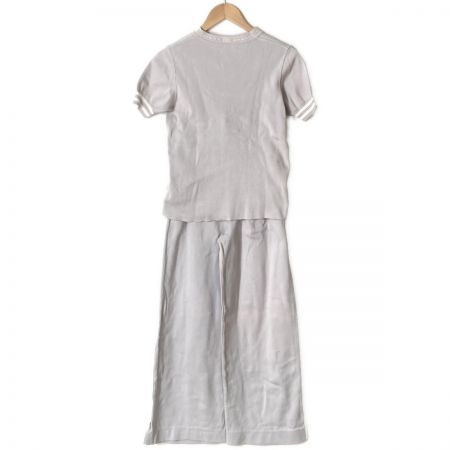  CHANEL シャネル ココマーク ロゴ ライン ショートスリーブ セットアップ P23000V01521 ピンクグレー サイズ 38 レディース