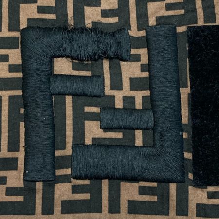  FENDI フェンディ FF 半袖Tシャツ ズッカ柄 ロゴほつれ有 FS7074 A5HL ブラウン S レディース 