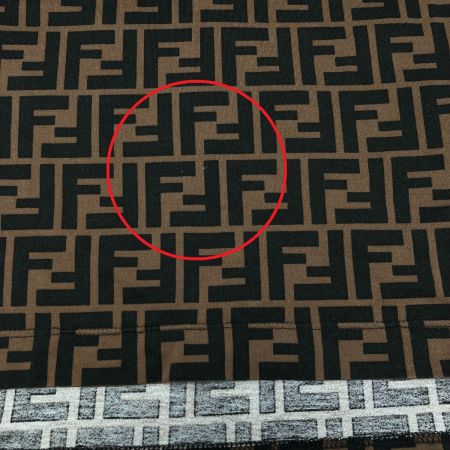  FENDI フェンディ FF 半袖Tシャツ ズッカ柄 ロゴほつれ有 FS7074 A5HL ブラウン S レディース 