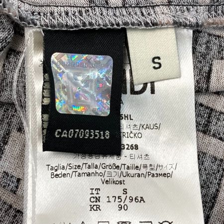  FENDI フェンディ FF 半袖Tシャツ ズッカ柄 ロゴほつれ有 FS7074 A5HL ブラウン S レディース 
