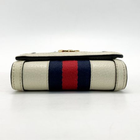  GUCCI グッチ オフィディア 2つ折り財布 シェリーライン 598662 アイボリー コンパクトウォレット レザー